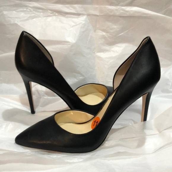 Jessica Simpson black‎ pointy toe d’orsay stilettos pumps heels size 11 new - Picture 1 of 2